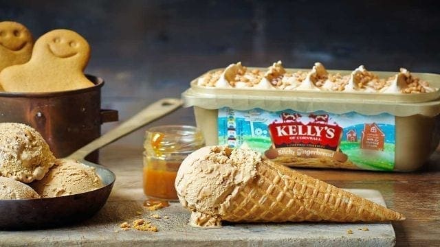Kelly’s of Cornwall ice cream brand launches new sticky gingerbread flavour