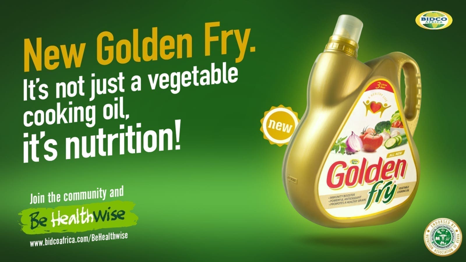 Bidco Africa promotes health living with new Golden Fry cooking oil