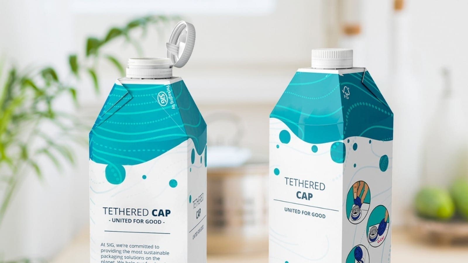 SIG to launch tethered caps for carton packs to help manufacturers meat sustainable packaging goals