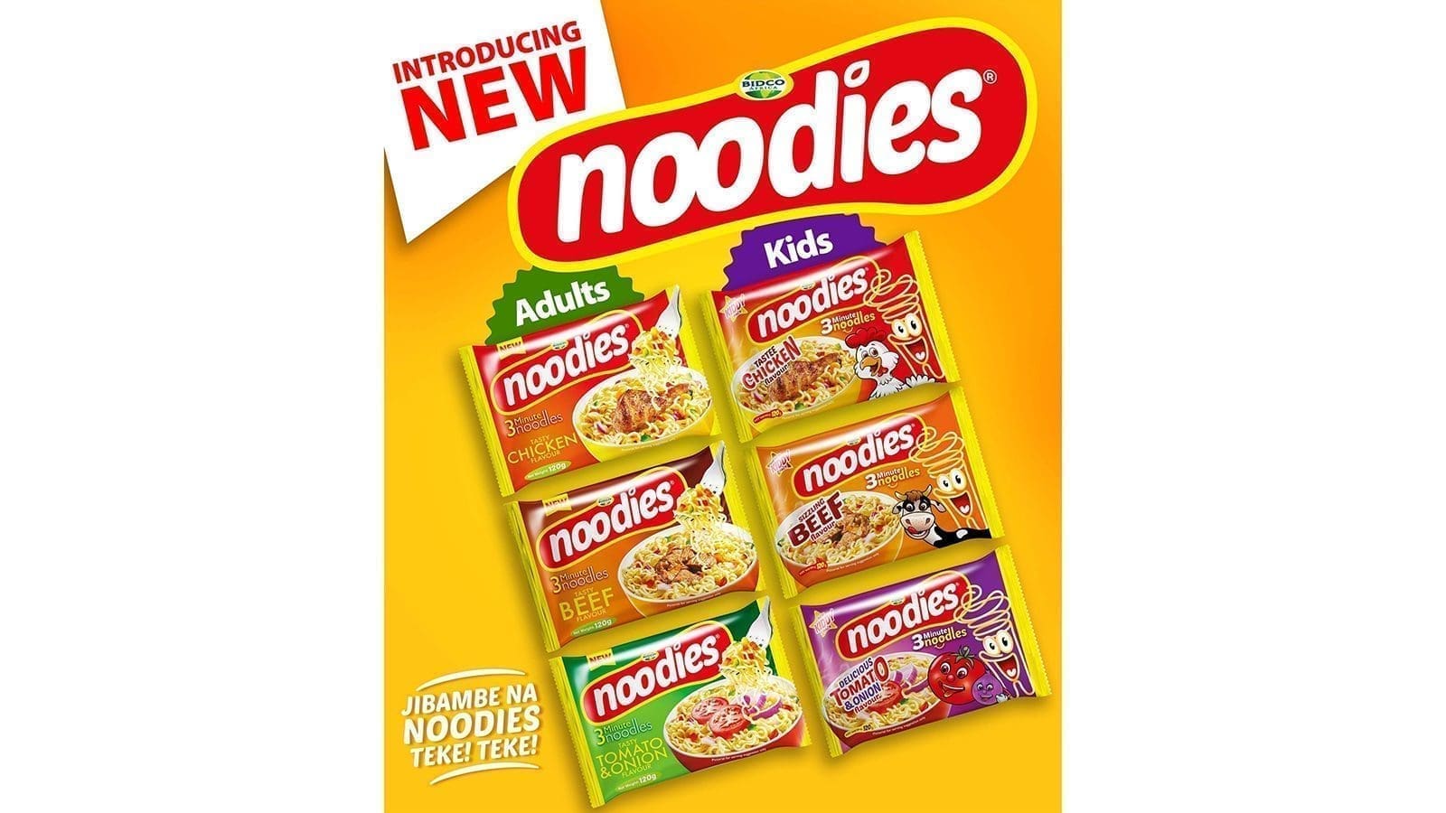 Bidco launches new looks of Noodies noodles brand, expands size offering