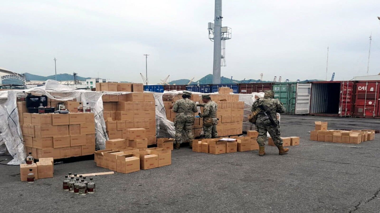 Mezcal bottles stuffed with 9.5 tons of liquid meth impounded at Mexican seaport
