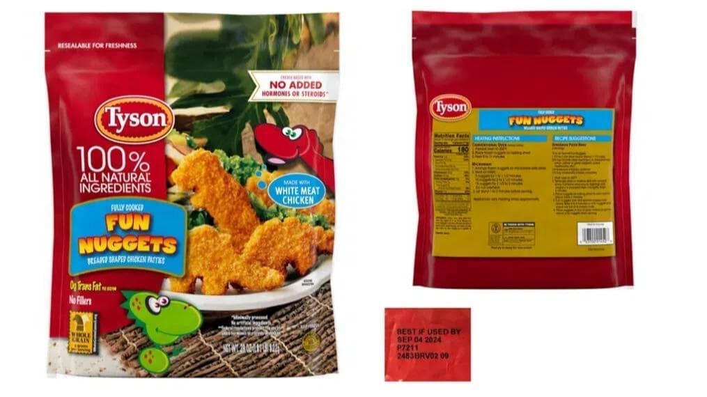 Tyson recalls 30,000 pounds of Dino Chicken Nuggets due to metal contamination